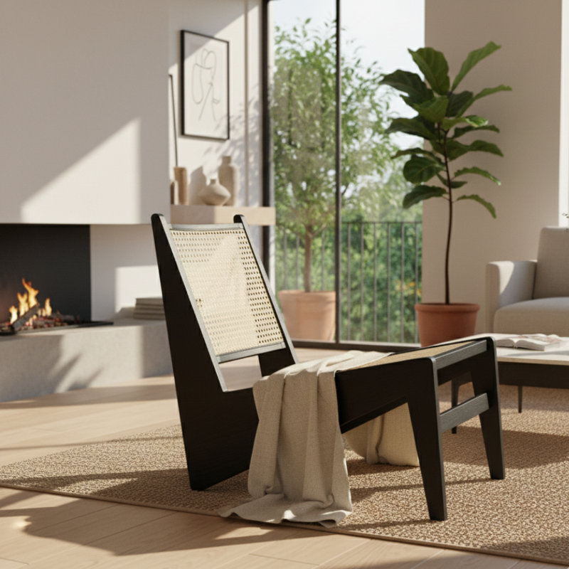 Chaise longue Dario Cane, Noir