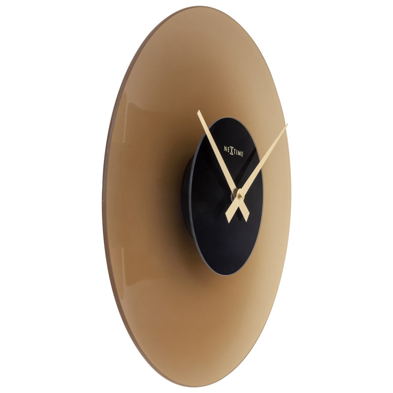 Glass Wall Clock, Brown 