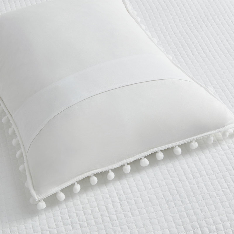 Ensemble de courtepointe en microfibre , Blanc, Courtepointe simple + 2 taies d'oreiller simples