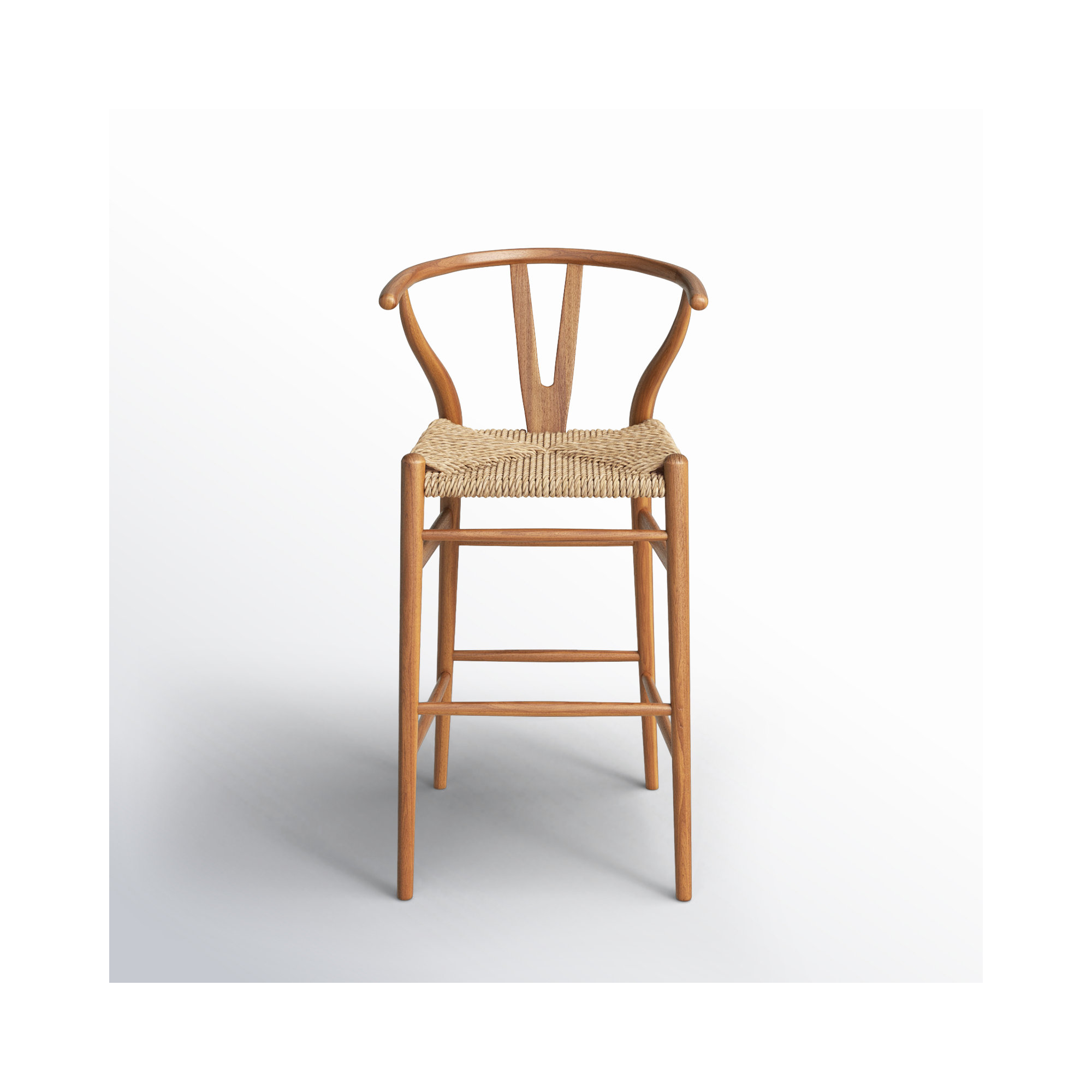 Fairbanks Solid Wood Bar/Counter Stool, Natural, Bar Stool (30.1" Seat Height), Golden Ash
