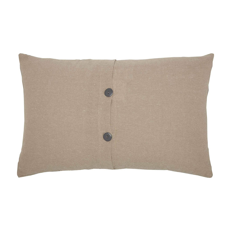 Sawyer Mill Charcoal Family Appliqued Cotton Pillow 22x14