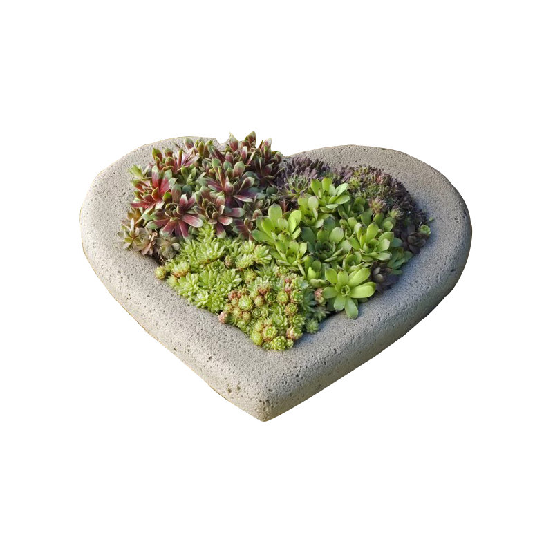 Heart Planter, 3" H x 12" W x 10" D, Verde