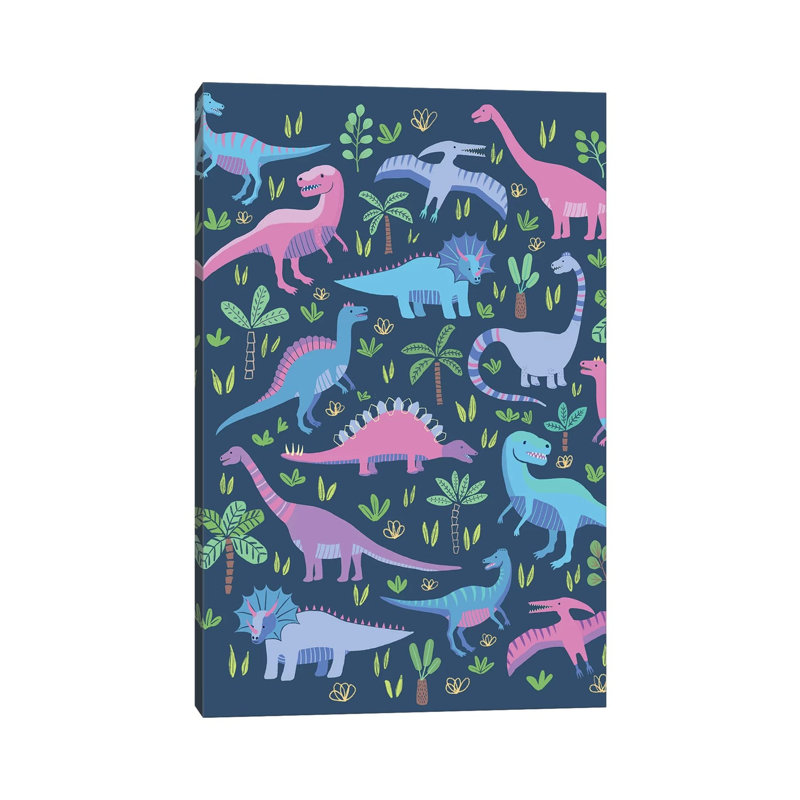 Dino Fun III by Nancy Mckenzie - Wrapped Canvas Print, 101.6 cm H x 66.04 cm W x 1.91 cm D