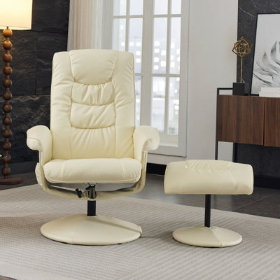 Fauteuil inclinable en cuir de massage avec repose-pieds et pivotant à 360 ° Rockmaster