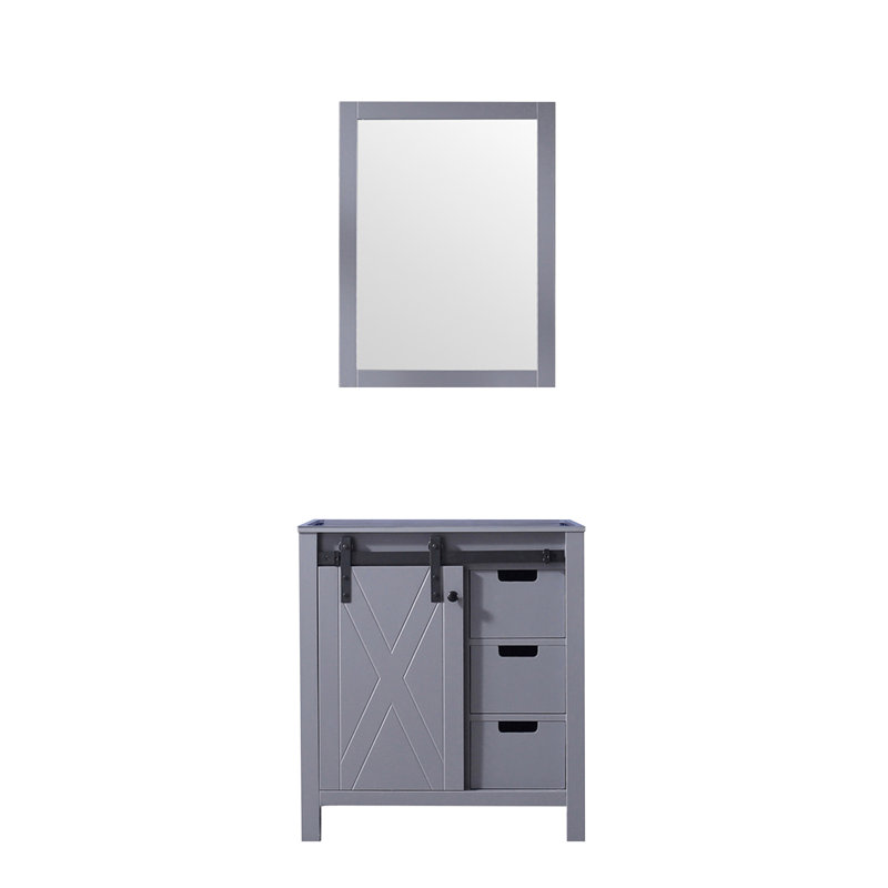 Meuble-lavabo gris foncé 30 po x 22 po avec miroir inclus 28 po - Armoire assemblée, Gris foncé