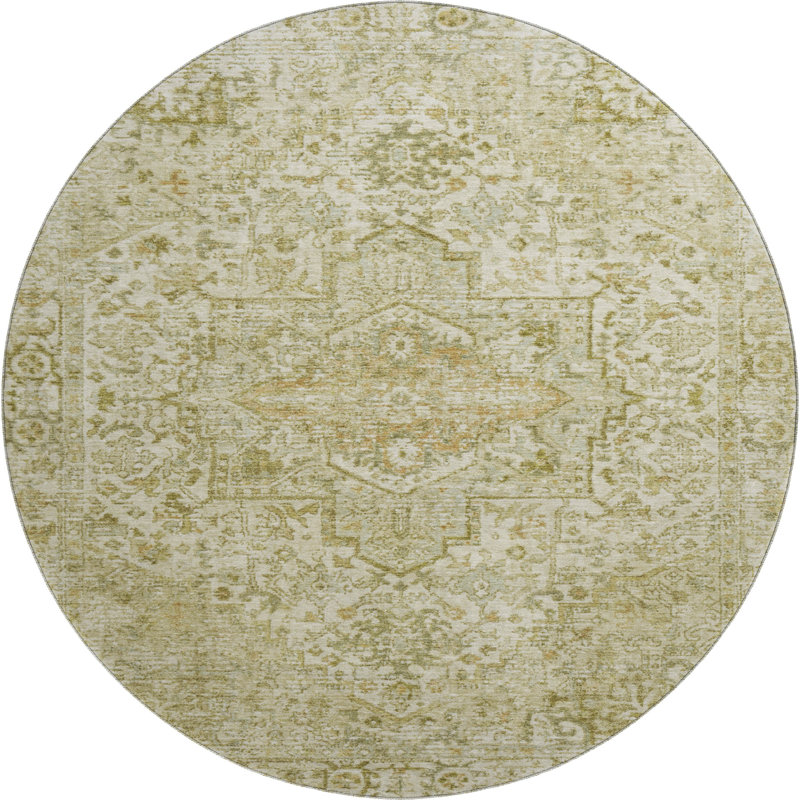 Premium Machine Washable Verlin AMF1767 Global Rug, Round 8'