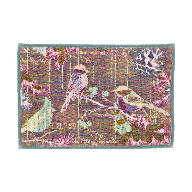 Napperon tapisserie (oiseaux sur branche) - ensemble de 12