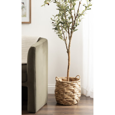 Panier de rangement tissé avec poignées