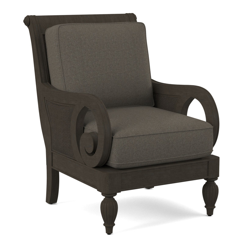 Grand View 71.12Cm Wide Armchair, Gray Sugar Performance; 0863-84, Antique Black Finish