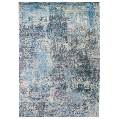 Abstract Area Rug in Gray/Blue