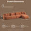 Canapé modulaire de 143 po pour le salon, canapé convertible en forme de L sans os avec repose-pieds mobile, canapé 4 places avec nuage, canapé-lit profond et confortable, orange-1136979273