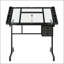 Bureau de dessin réglable avec 2 tiroirs en tissu, 4 roulettes et plateau inclinable pour des espaces de travail créatifs-129950645