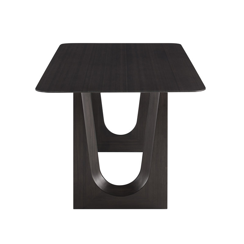 Ella 72" Solid Wood Dining Table, Caviar