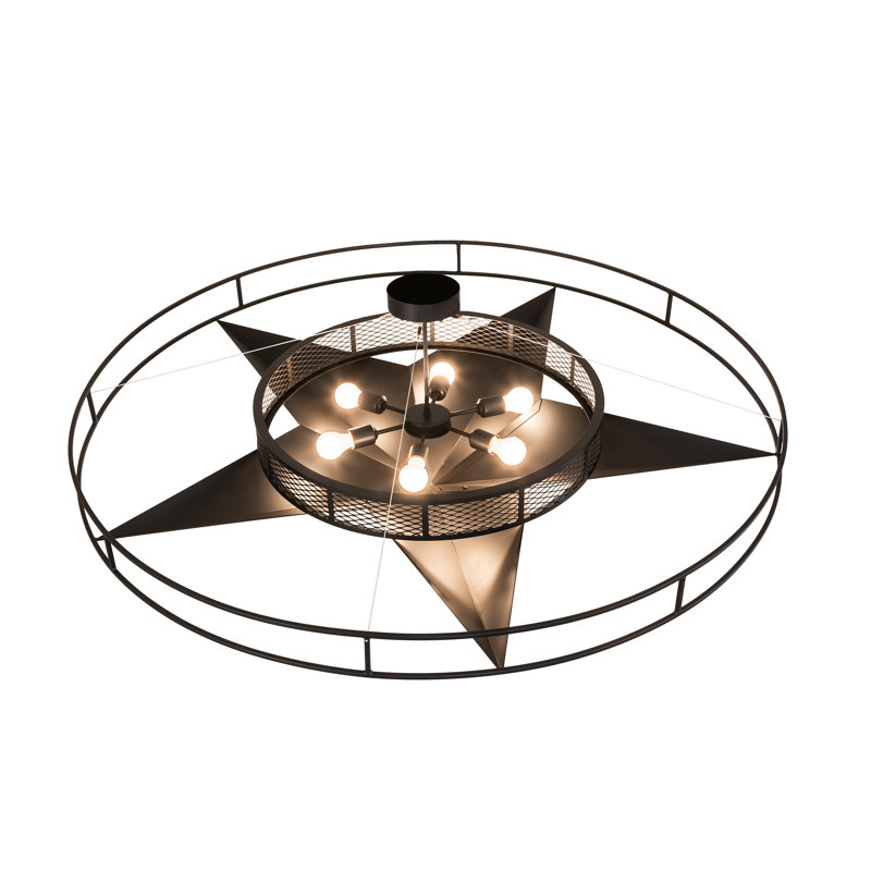 60" Wide Texas Star Semi-Flushmount