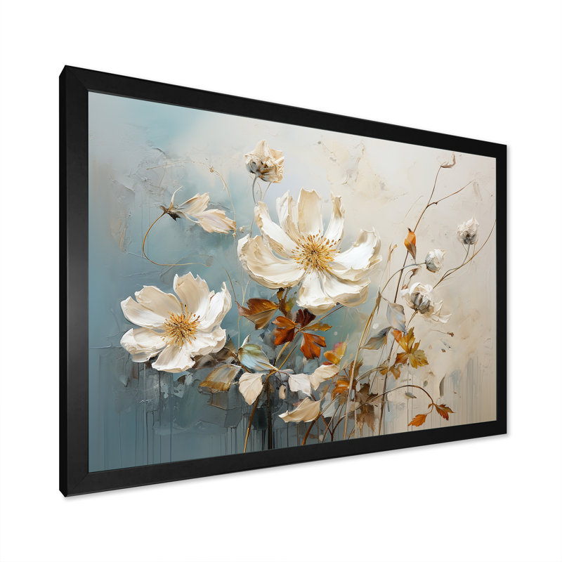 Minimalisme fleurs saisonnières II sur toile, H 30 po x l 40 po x P 1,5 po, Cadre simple noir