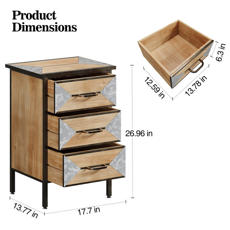 Armoire de rangement avec 3 tiroirs
