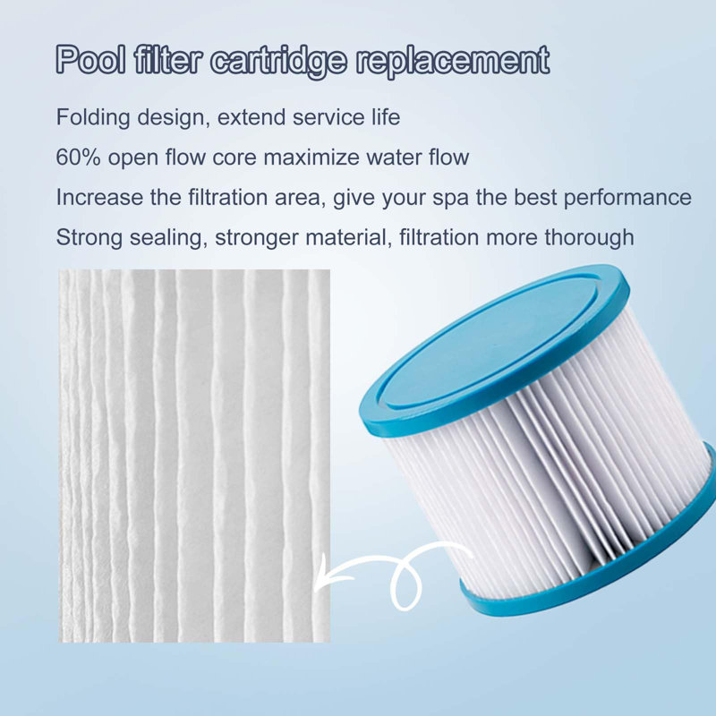 8 Pack Spa Filter Replacement, Pool Filters Hot Tub Accessories, Filter Cartridges, Compatible With Inflatable Tubs Filtration (White)