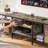 Pridgen TV Stand for 65 Inch TV with Power Outlets, Rustic Gray Entertainment Center with Open Storage Shelves for TVs up to 65 Inch, Industrial Media Console Table with Charging Station for Living Room, Bedroom, Apartment-1000237992-1000091452