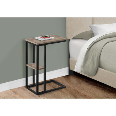 Table d'appoint, en forme de C, bout, côté, collation, salon, chambre à coucher, métal, stratifié