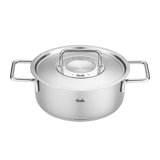 Fissler Pure Collection Stainless Steel 4.1 Quart Rondeau with Metal Lid