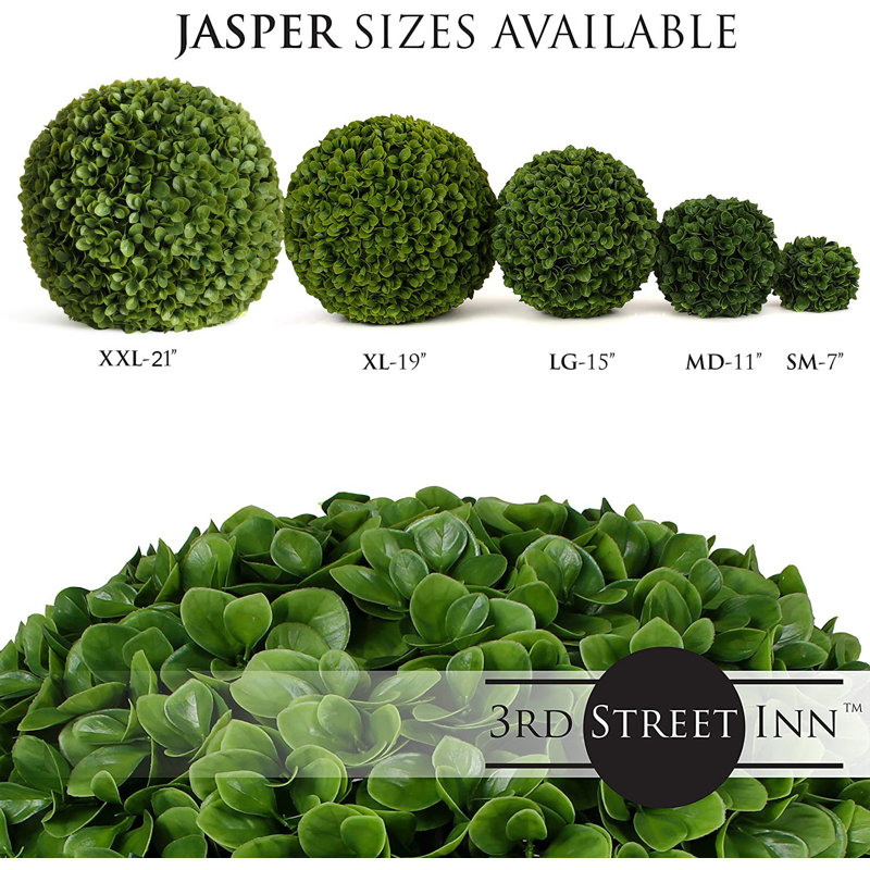 Small Green Plastic Topiary Ball for Indoor/Outdoor Decor