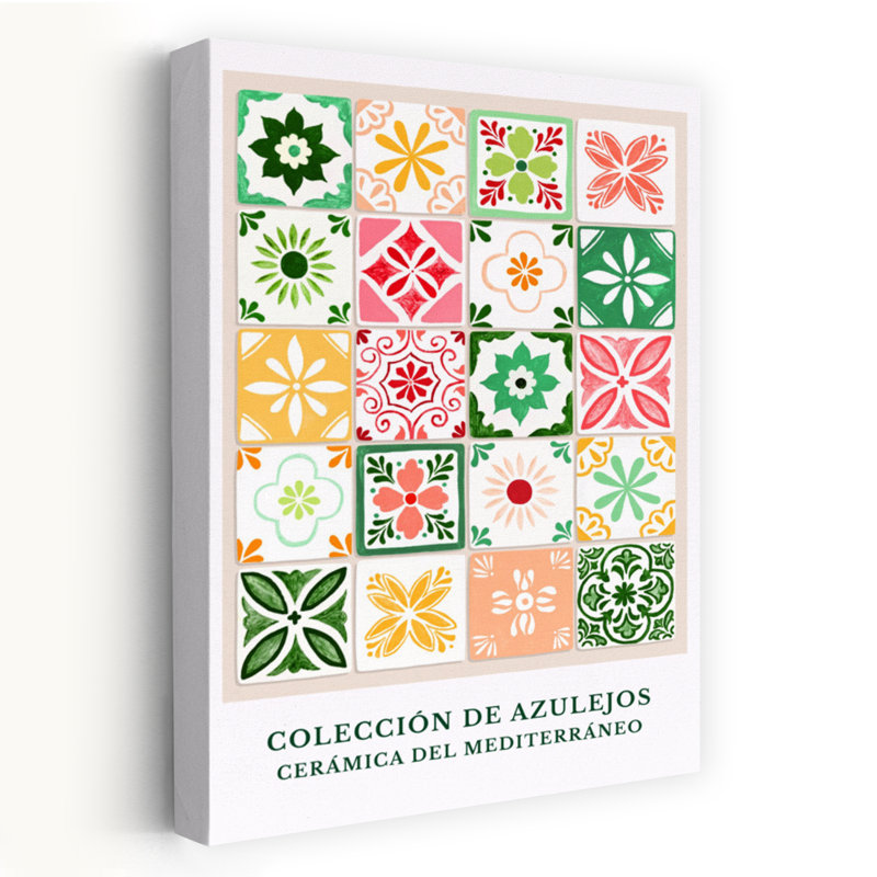 Mediterranean Tile Patterns by Karen Menzenbach - Wrapped Canvas Print, 45.72 cm H x 30.48 cm W
