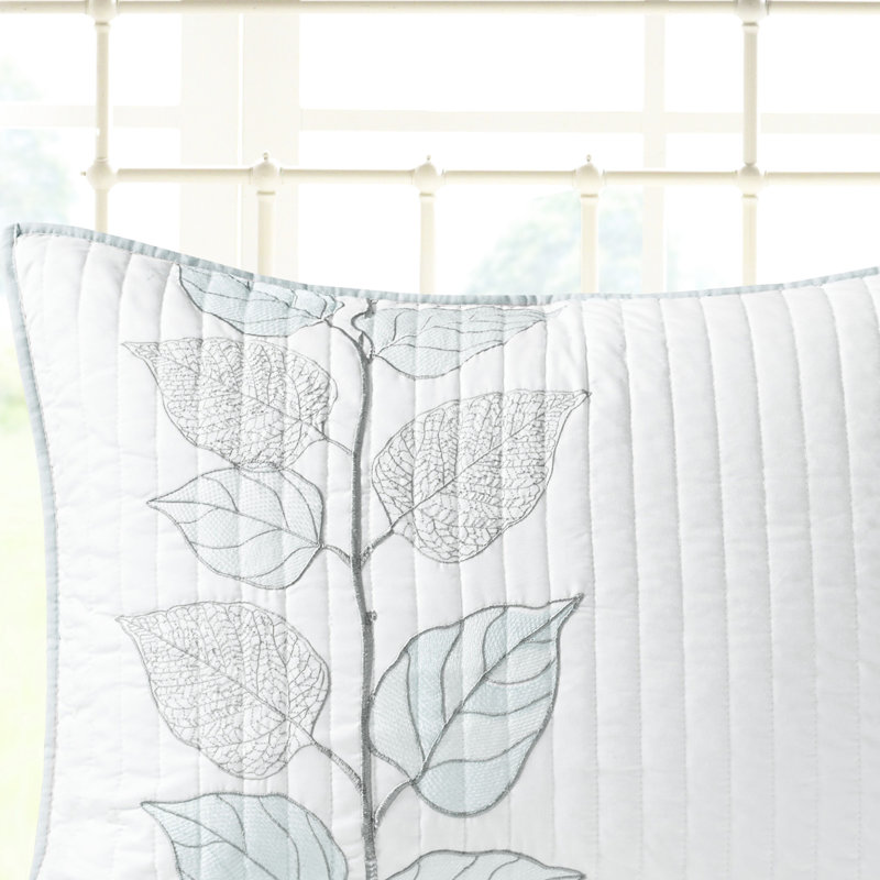Courtepointe très grande / très grande brodée 6 pièces très grand / bleu / bleu, réversible en microfibre, dossier doux, microfibre blanche à broderie classique, réversible avec,