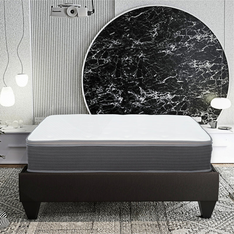 12 In. Plush Twin Size Hybrid Mattress In A Box, Pocket Spring And Gel-Infused Memory Foam Mattress, Pressure Relief, Cooling Technology