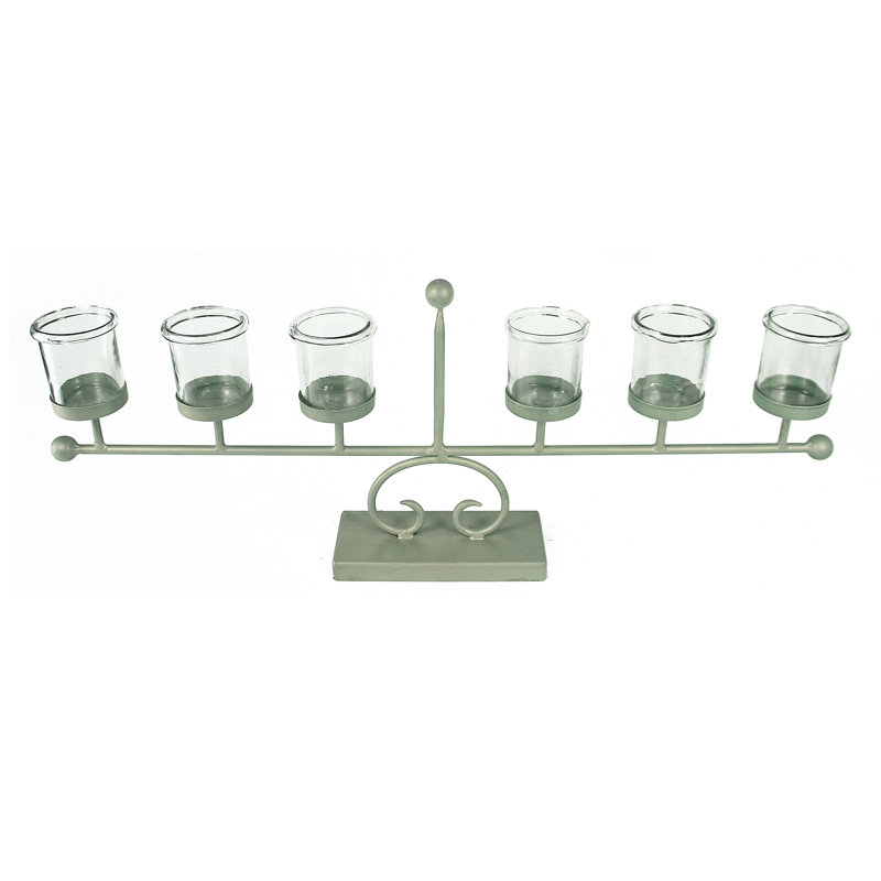 Décoration essentiels et outre le candélabre en métal et verre, Argent