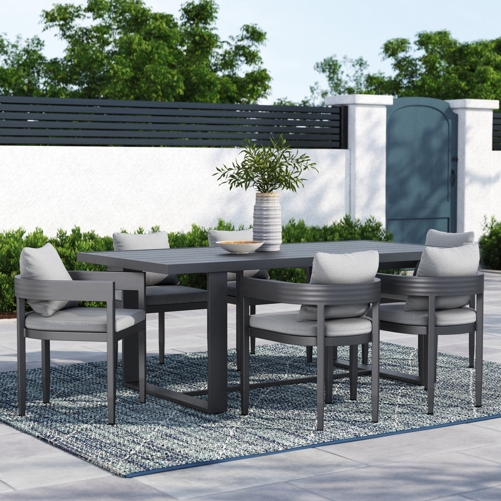 Ceion 39" Patio Dining Set, 6