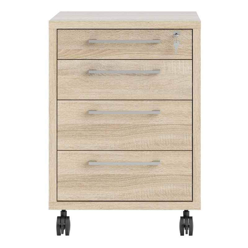 Eggen 4 Drawer Filing Cabinet, Oak