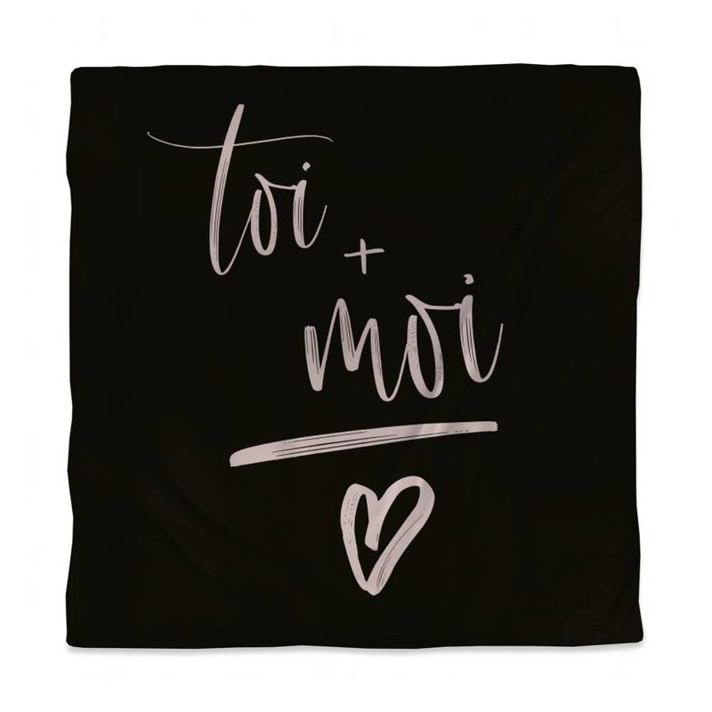 Housse de couette noire - Citation You + Me | Décor de motivation