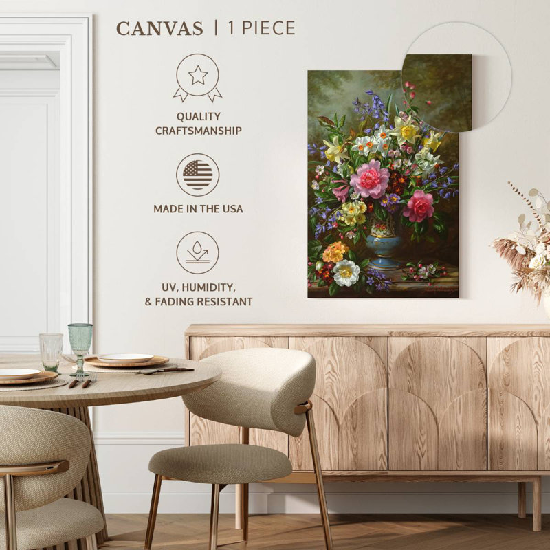 Harnek Bluebells, jonquilles, primevères et pivoines, H 30 po x l 20 po