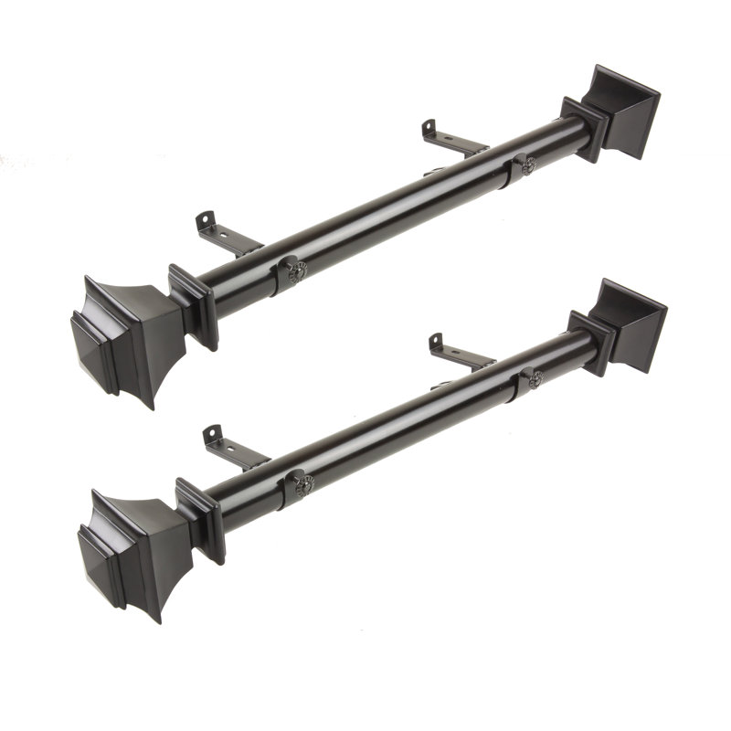 Tringle à rideaux simple 1,5 "Scot, H 1,5 po x l 18 po x P 1,15 po, Noir