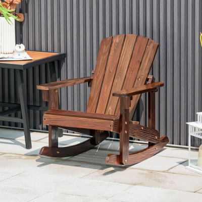 Aaleeyah Fir Rocking Outdoor Kid Adirondack Chair by Highland Dunes