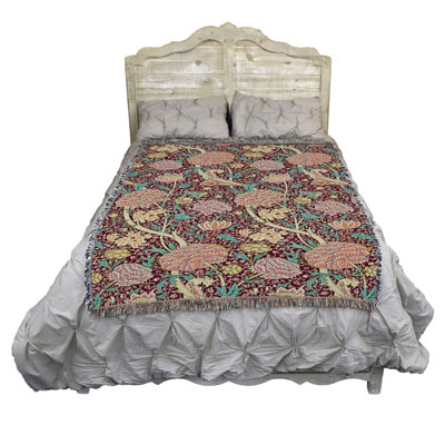 Pure Country Weavers William Morris Cray Blanket - Arts & Crafts - Gift Tapestry Throw Woven from Cotton - Made in the USA (72x54)