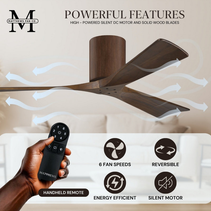 Irene Ceiling Fan, Walnut, Walnut Tone, 60"