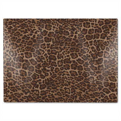 Leopard Print Glass Chopping Board