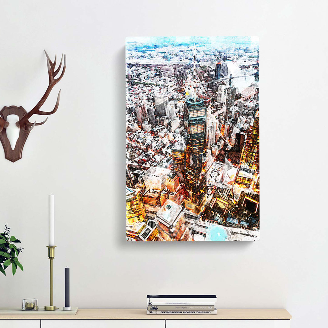 High Above New York City - Wrapped Canvas