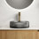 Lavabo de salle de bain rond en cristal transparent transparent 14,36 * 4,66 pouces sans robinet, ambiance propre et rafraîchissante, durable, convient à de multiples motifs de comptoir, bouchon de vidange Conseils de 14 po