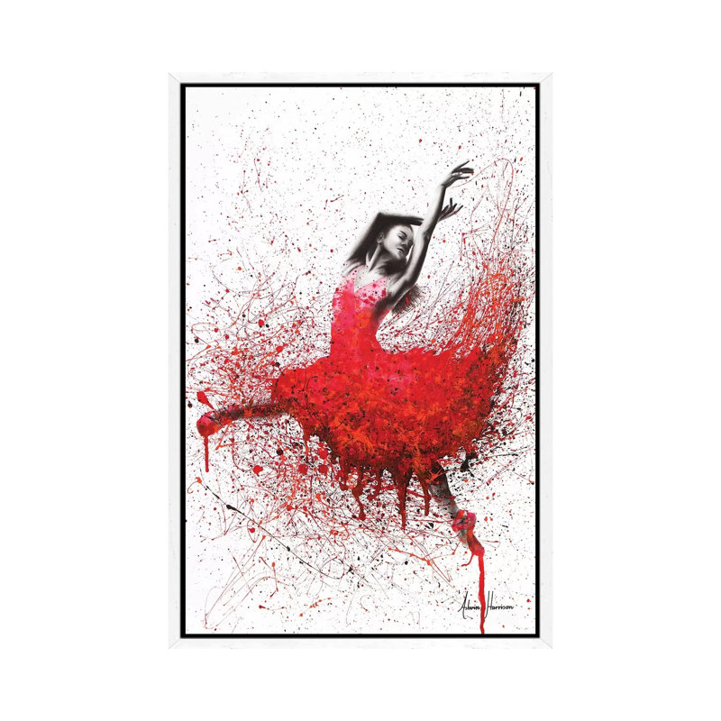 Passionate Love Dance by Ashvin Harrison - Print on Canvas, 66.04 cm H x 45.72 cm W, White Framed