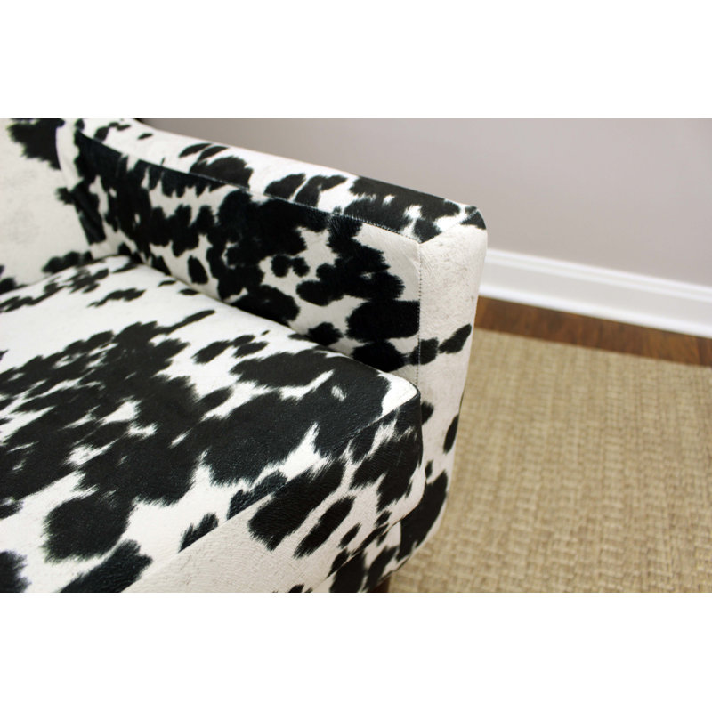 Donham Upholstered Armchair, Cowhide Black, Black