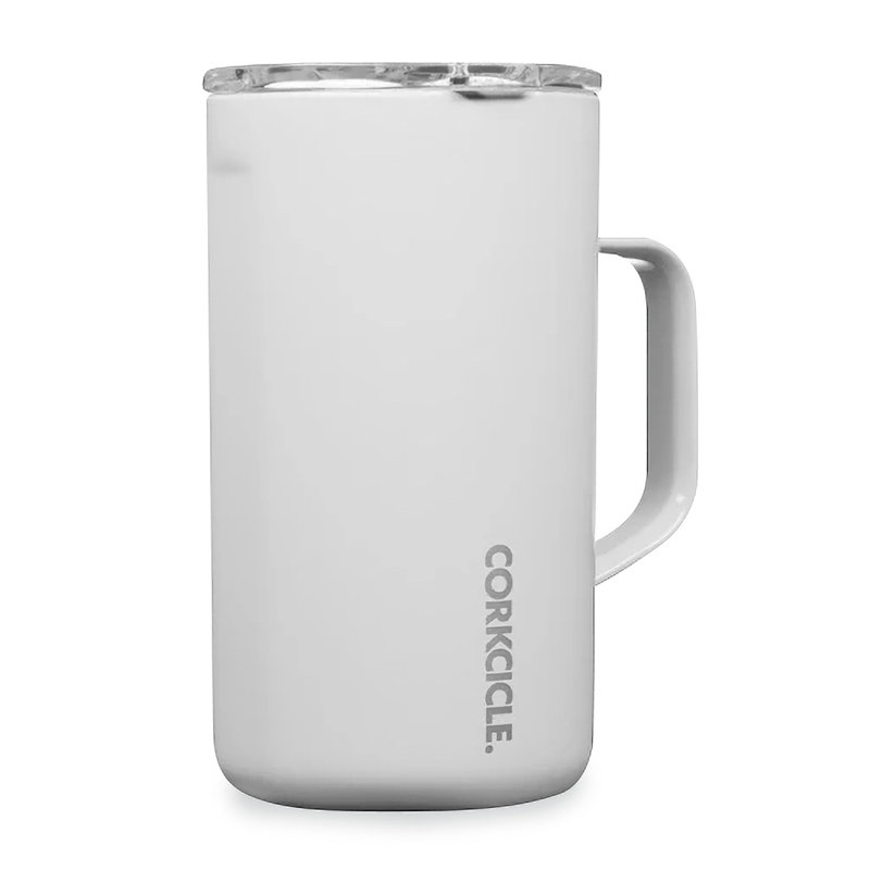 Corkcicle Triple Wall Insulated Stainless Steel Travel Mug with, 22 oz., Light Gray