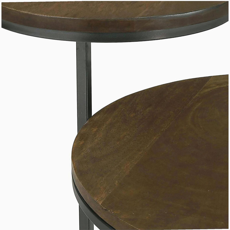 Table décorative naturelle et gris fer à 2 couches