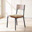 Ensemble de 2 chaises d'appoint rembourrées avec structure en bois massif et garniture cloutée en gris ardoise pour les salles à manger
