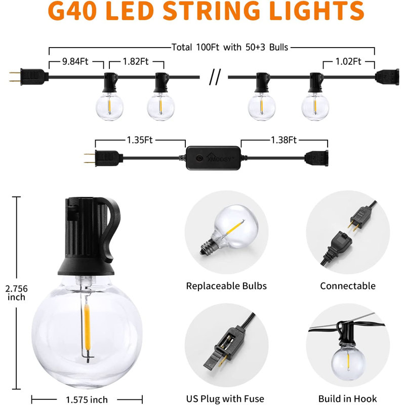 Guirlande de 50 lumières à piles