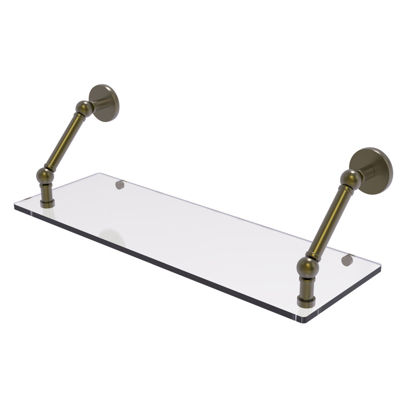 Tablette flottante Dalston, Laiton antique, H 8 po x l 24 po x P 8 po