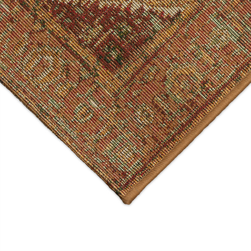 Kutz Heriz Indoor/Outdoor Mat, Terracotta, Rectangle 2' x 2'10"