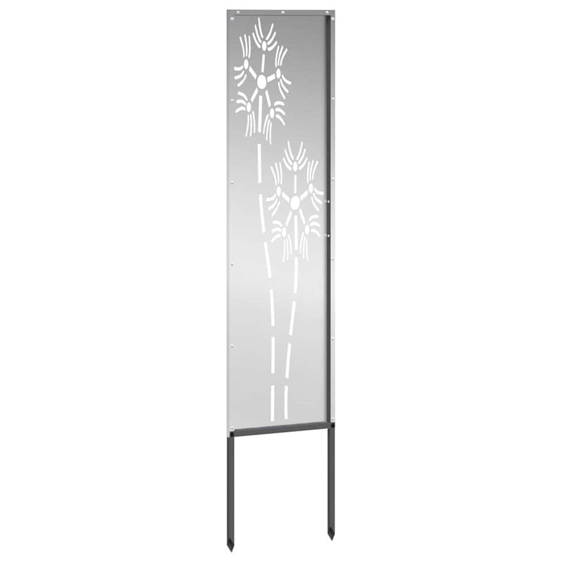 Vidaxl Garden Privacy Screen Olive Green 50 X 140 Cm Cold-Rolled Steel, Silver, 140cm H x 32cm W x 1.7cm D