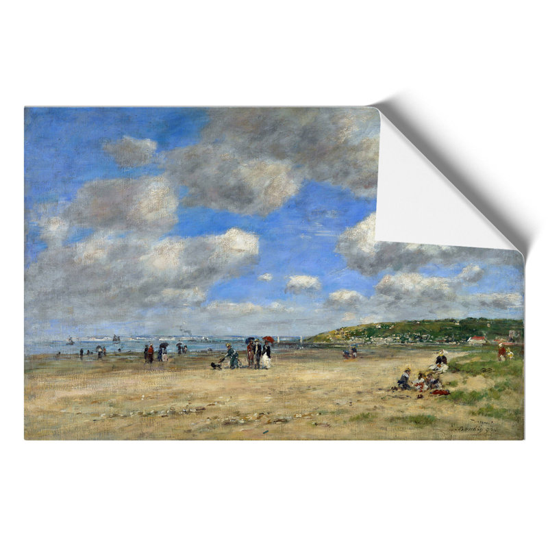 Beach At Trouville Vol.4 by Eugene Boudin - No Frame Painting, 42cm H x 59cm W x 0.1cm D